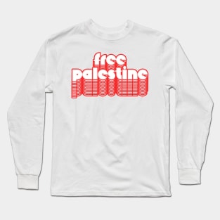 Free Palestine //// Retro Style Design Long Sleeve T-Shirt